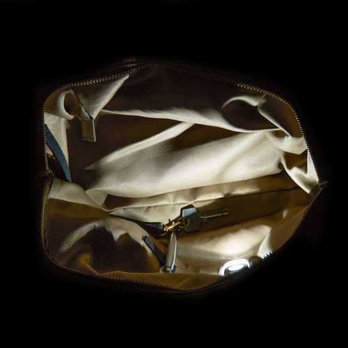 Hobo bag with LED light compartment