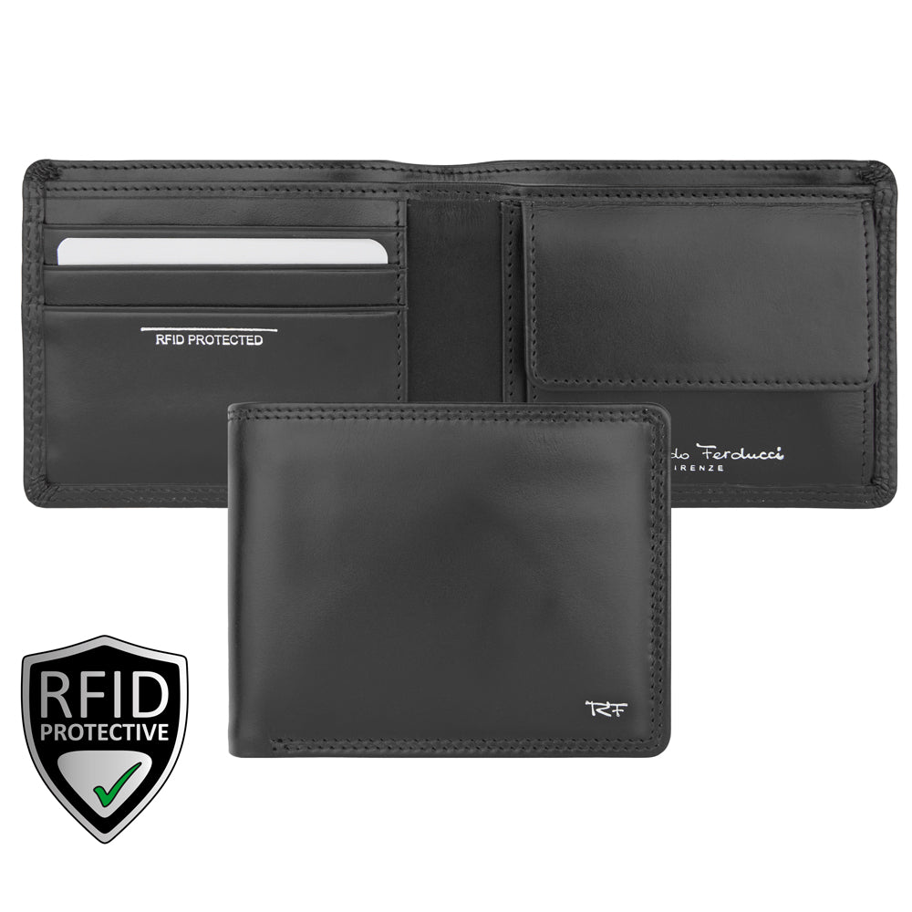 Men's wallet with zip in bill compartment, RFID