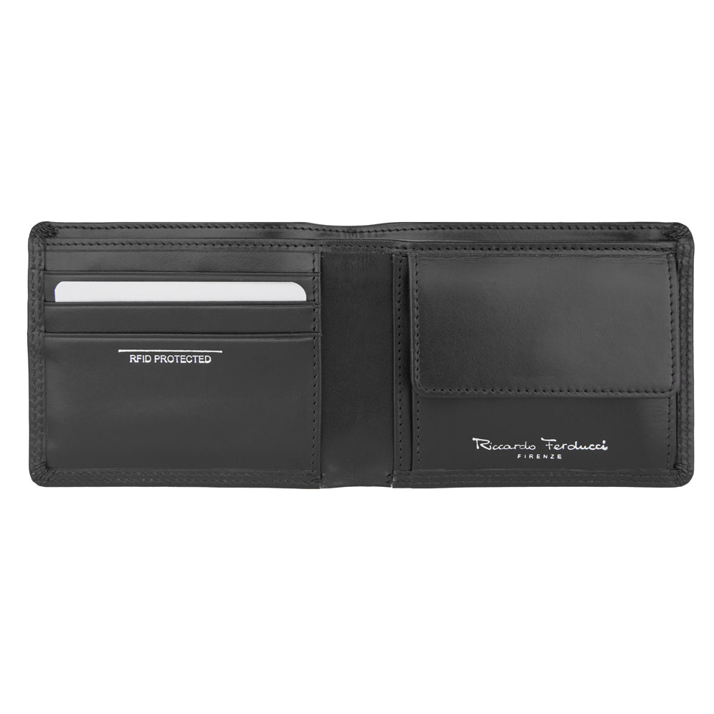 Men's wallet with zip in bill compartment, RFID