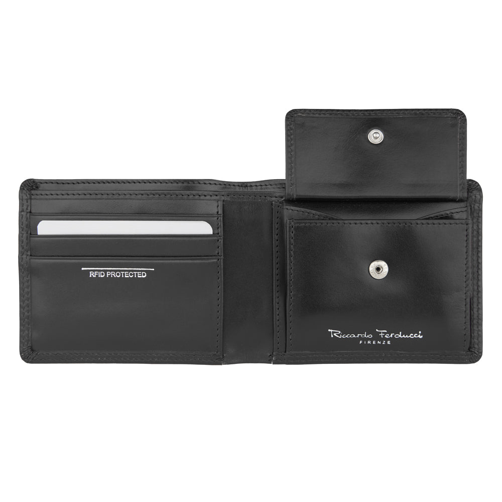 Men's wallet with zip in bill compartment, RFID