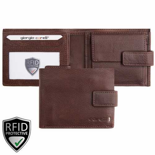 Men's wallet, zip pocket & flap, RFID