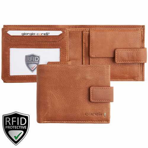 Men's wallet, zip pocket & flap, RFID