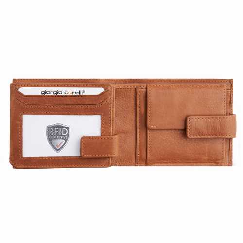 Men's wallet, zip pocket & flap, RFID