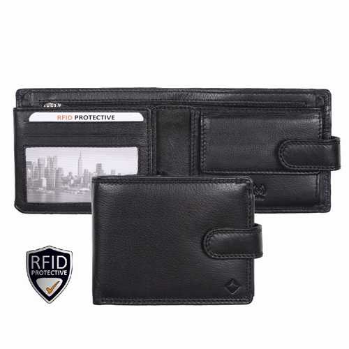 Men's wallet with zip in bill compartment, RFID