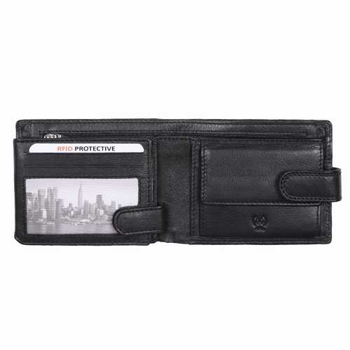 Men's wallet with zip in bill compartment, RFID