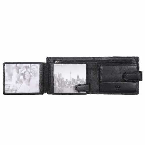 Men's wallet with zip in bill compartment, RFID