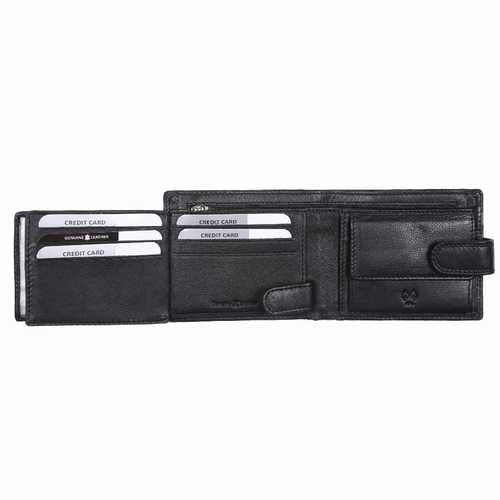 Men's wallet with zip in bill compartment, RFID