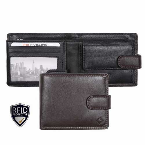 Men's wallet with zip in bill compartment, RFID
