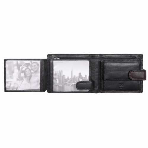 Men's wallet with zip in bill compartment, RFID