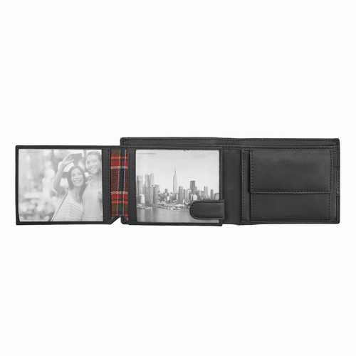 Men's wallet with zip pocket for notes, RFID