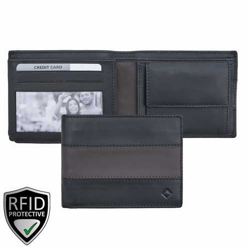 Men's wallet with zip in bill compartment, RFID