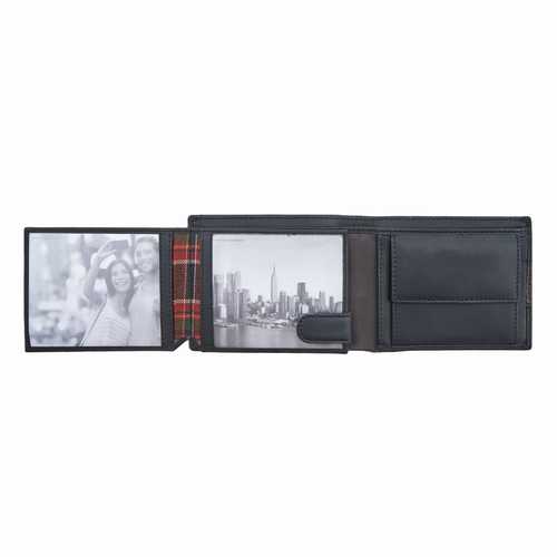 Men's wallet with zip in bill compartment, RFID