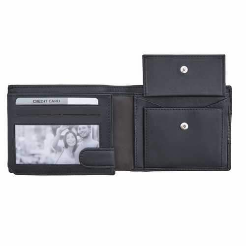 Men's wallet with zip in bill compartment, RFID