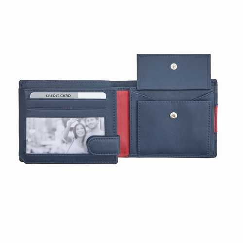 Men's wallet with zip in coin compartment, RFID