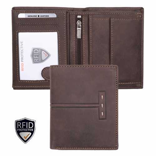 Unisex Wallet with Zip Pocket, RFID