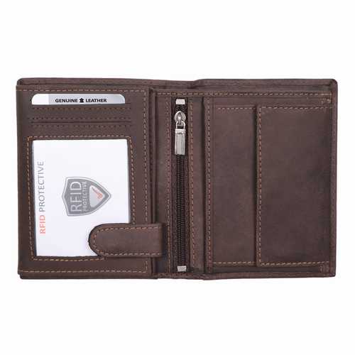 Unisex Wallet with Zip Pocket, RFID