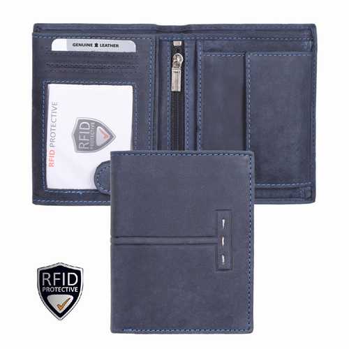 Unisex Wallet with Zip Pocket, RFID