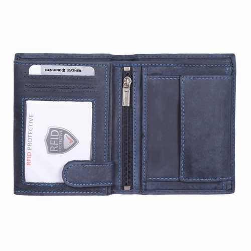 Unisex Wallet with Zip Pocket, RFID